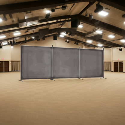 Parawan pokojowy 3-panelowy, brązowy, 525x180 cm, tkanina